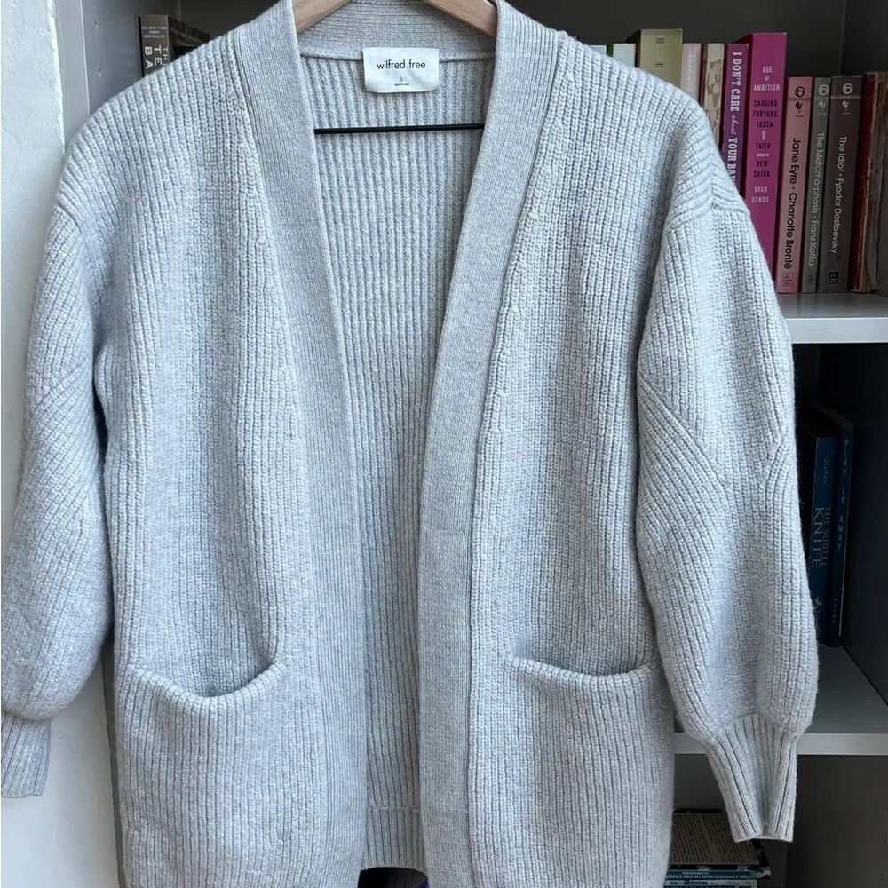 Aritzia | Wilfred Free | S | Unwind Cardigan Merino Wool Size S Heather Birch